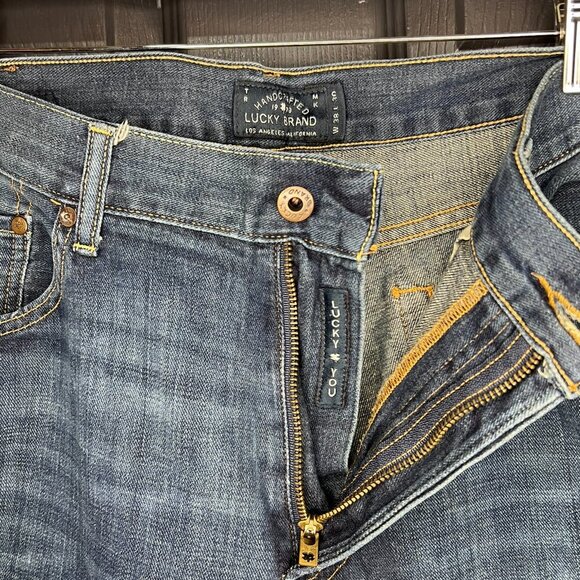 Lucky Brand Jean's Men's 361 Vintage Straight Size 38x30 Dark Acid Wash - Picture 5 of 15